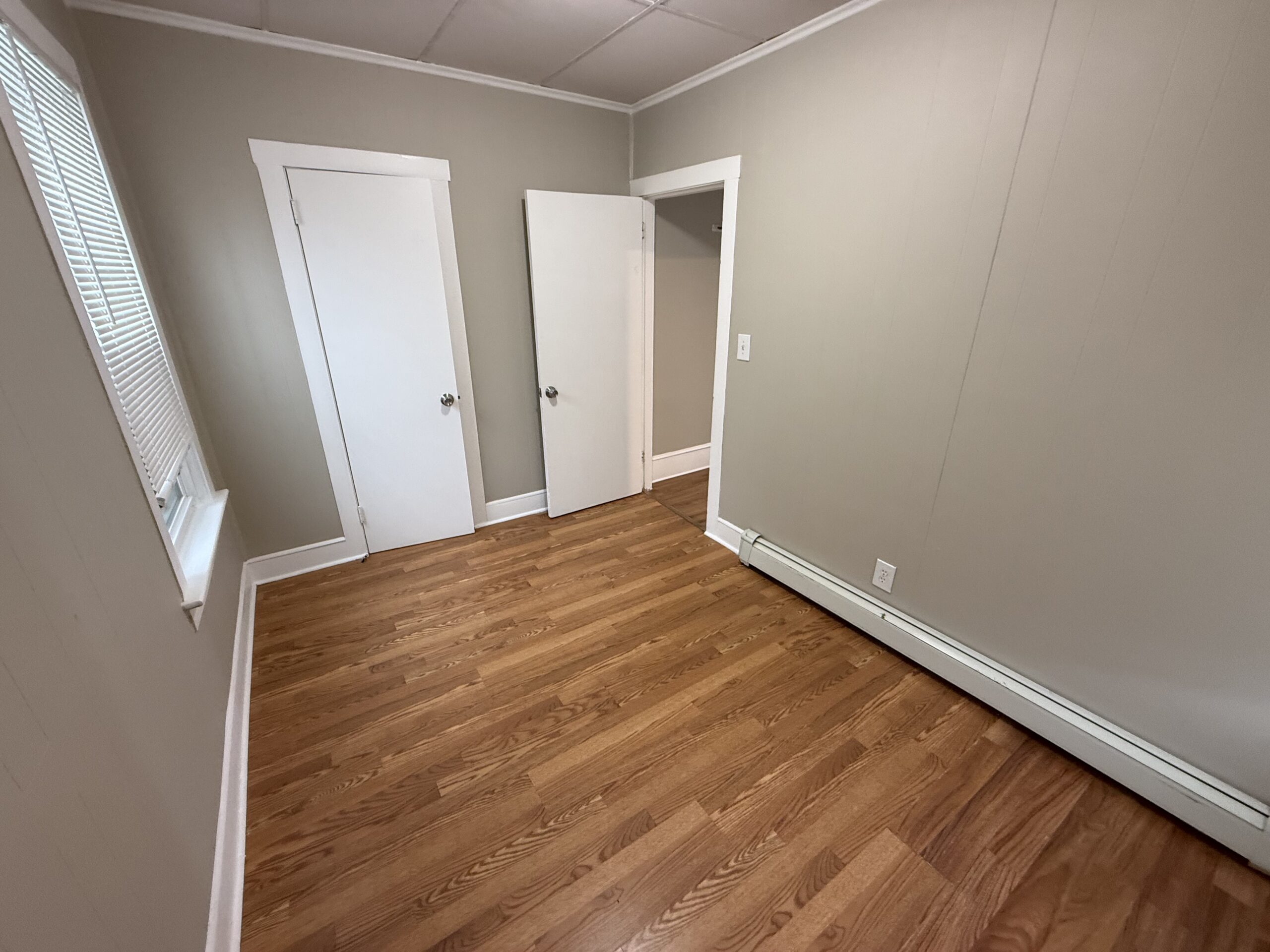 Bedroom 1 with double closet doors