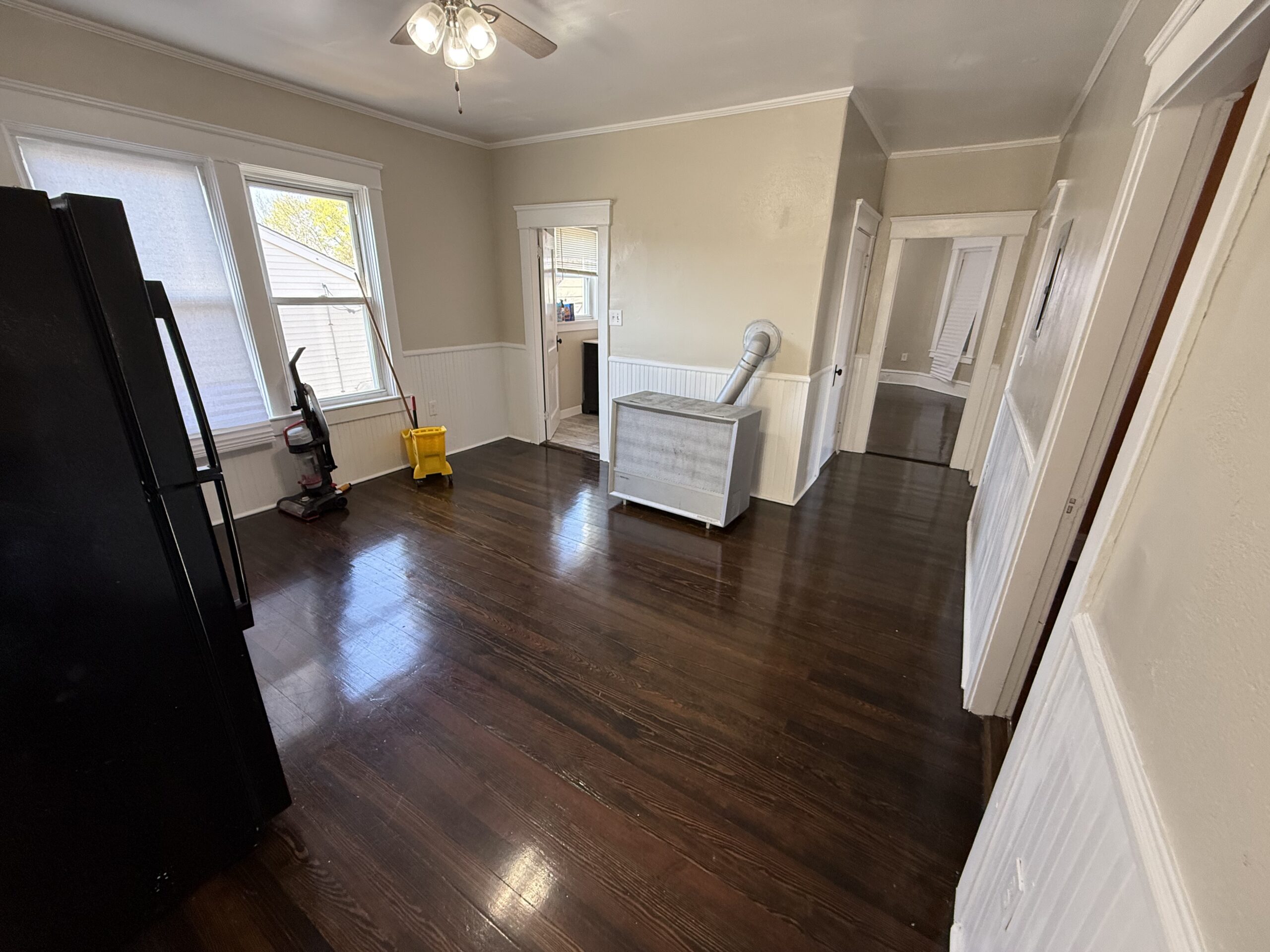 Dining area with two large windows and bright natural light at 170 King Street Unit 2, Fall River MA